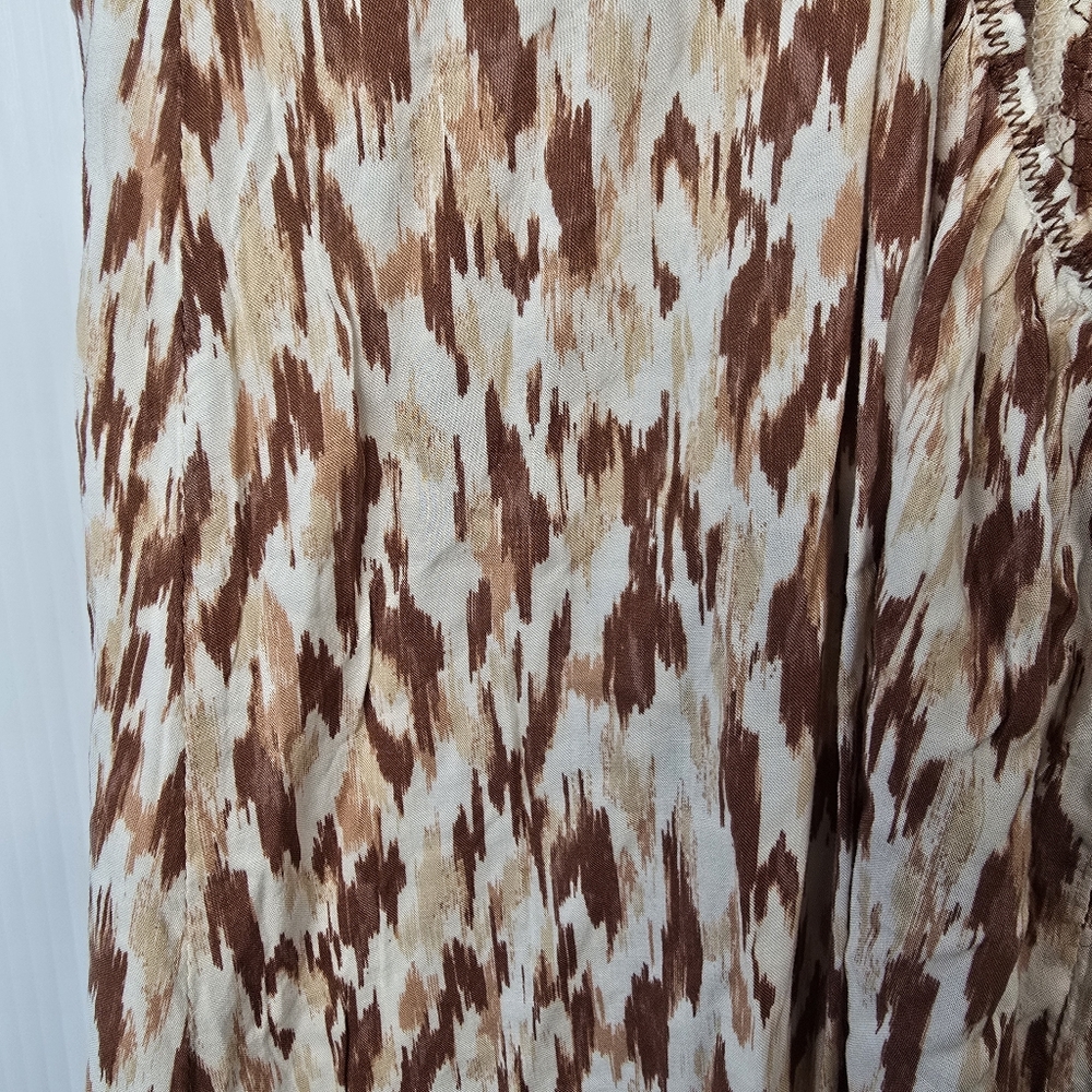 NWT aerie Leopard Print Spaghetti Strap Maxi Dress Beaded Strap Front Slit SizeL - Picture 12 of 15